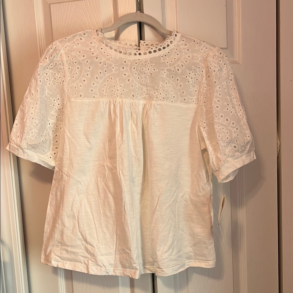 White Eyelet Women's Top